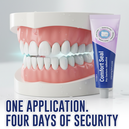 Timilk® Comfort Seal Pro Denture Adhesive🦷💜FDA Certified (Clinically Proven 96-   Hour Lock Hold for   Secure, Comfortable &   Zinc-Free Denture Fit)